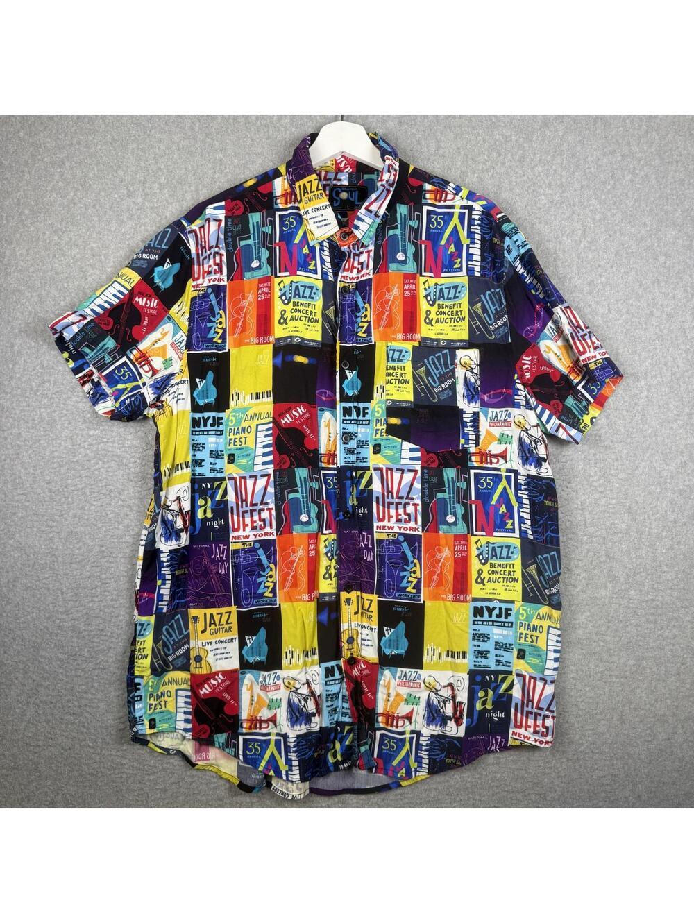 Disney Pixar Soul Movie DVD Music Jazz Hawaiian Shirt Guitar Piano adult Large